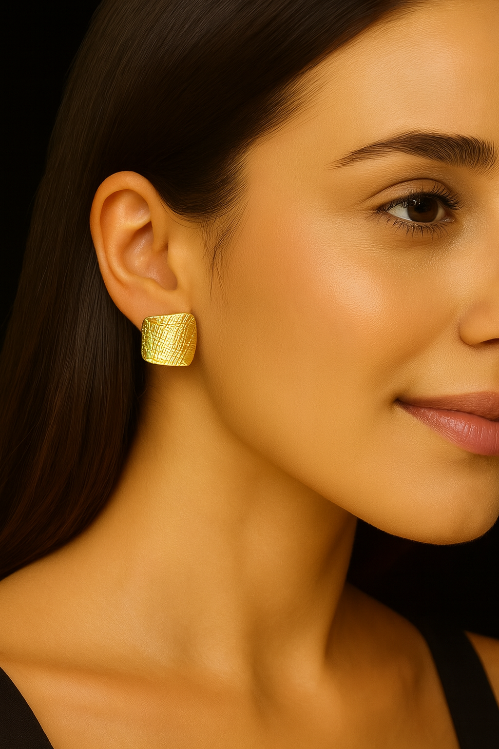 Textured Gold Statement Earrings