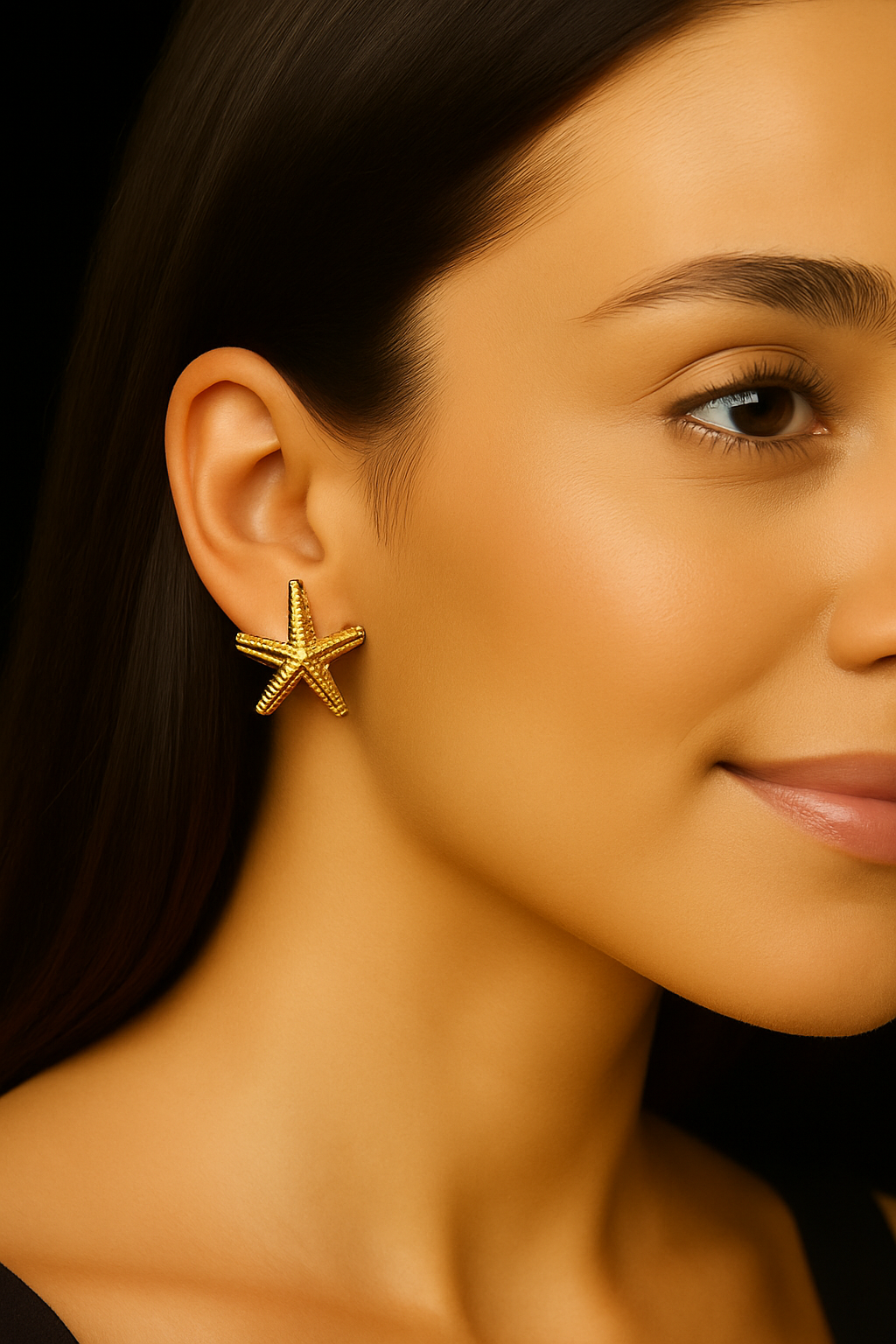 Gold Starfish Stud Earrings – Ocean Inspired Jewelry