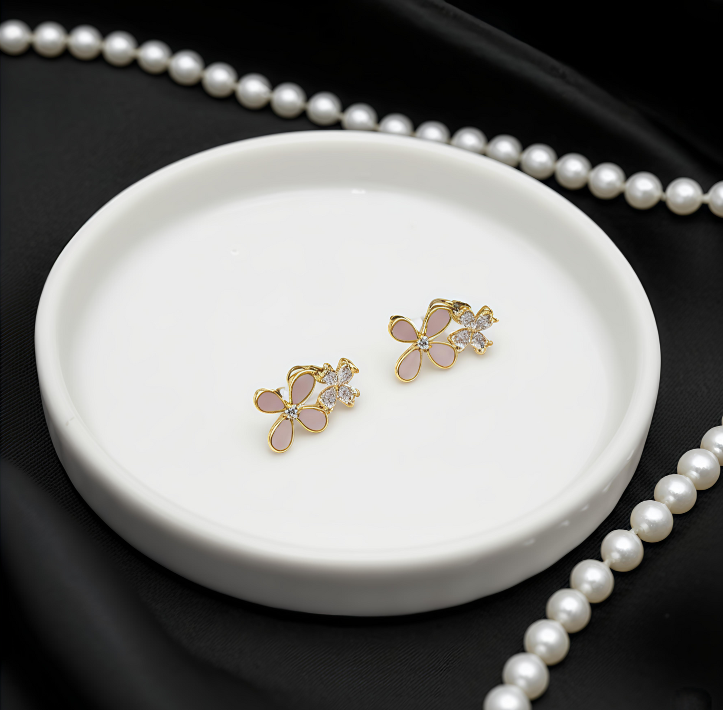 Dual Floral Stud Earrings