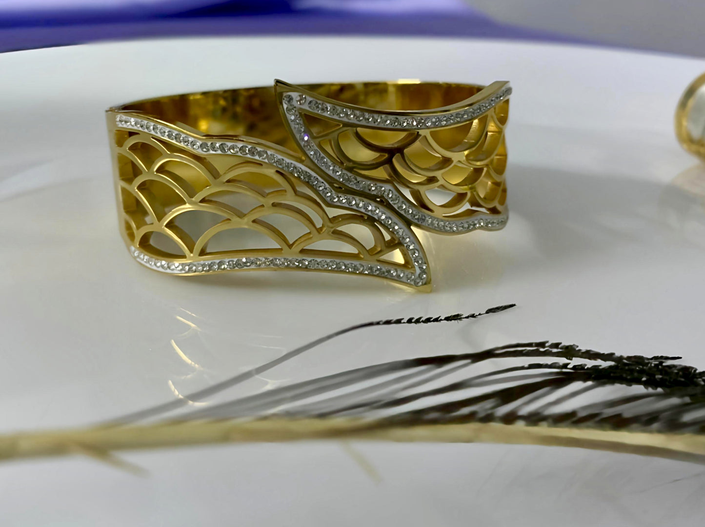 Gilded Mermaid Scale Cuff