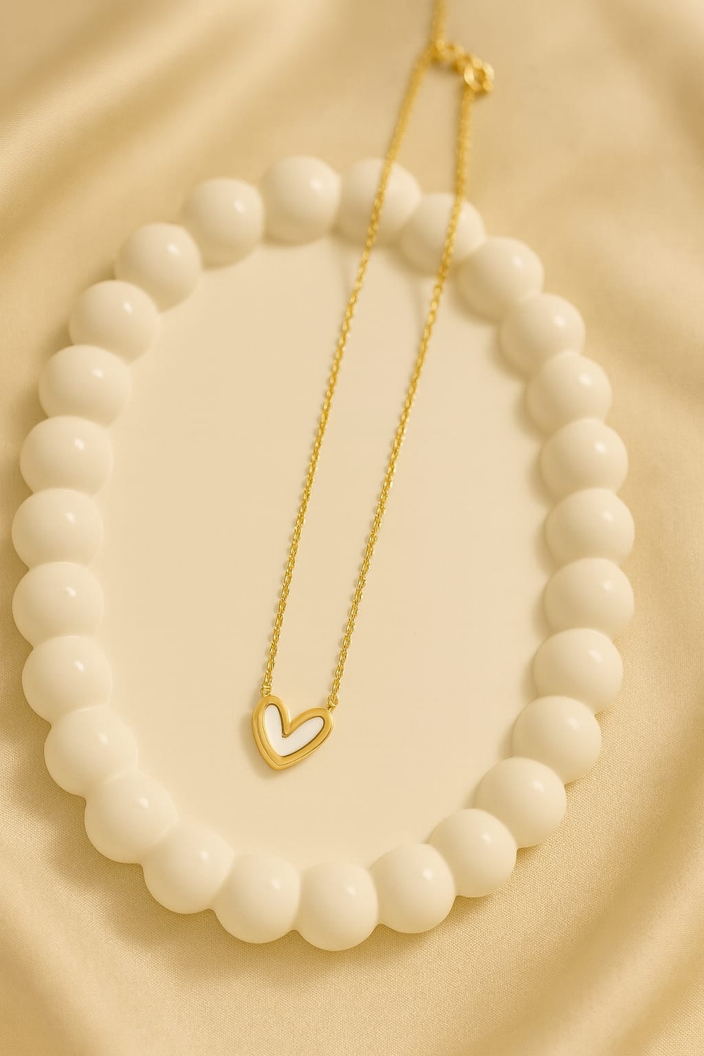 Gold Plated Minimal Open Heart Necklace