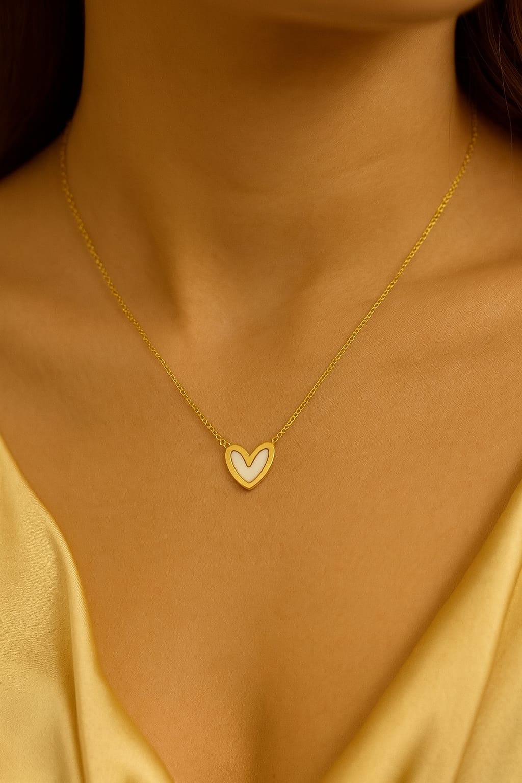 Gold Plated Minimal Open Heart Necklace