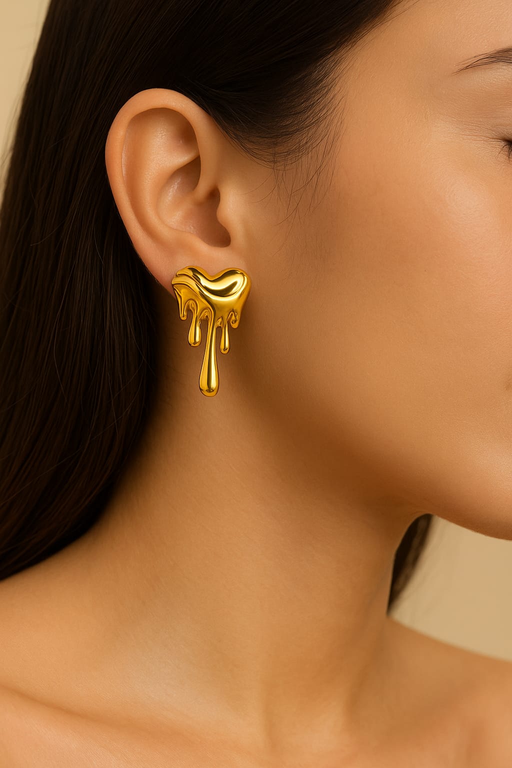Melted Heart Statement Drip Studs