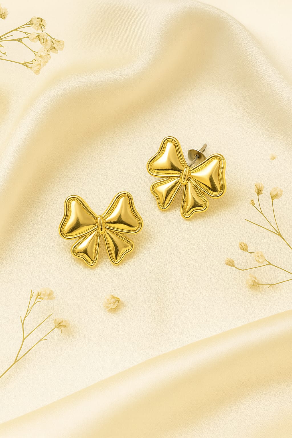Gold Plated Bow Stud Earrings