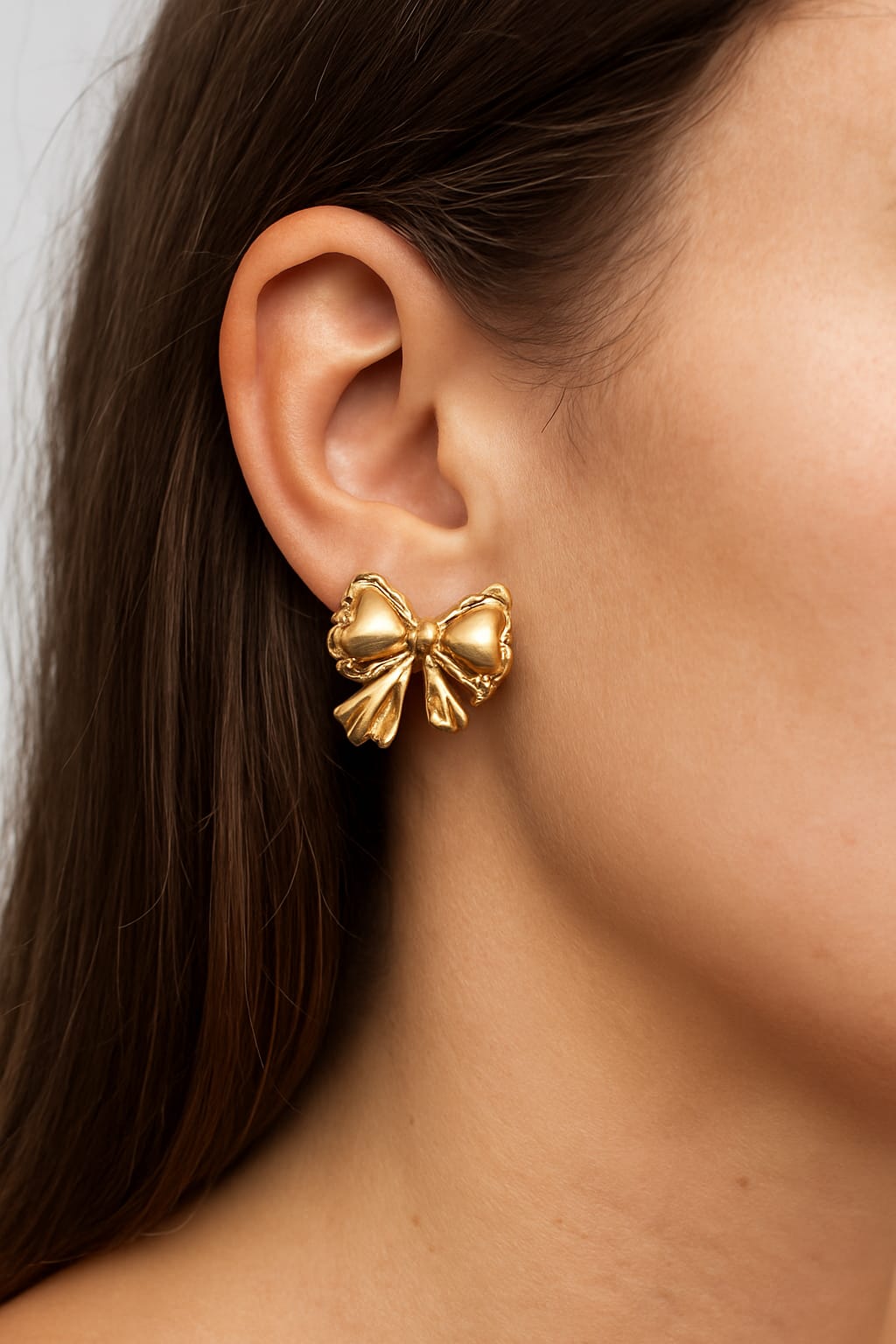 Elegant Ribbon Statement Bow Earrings