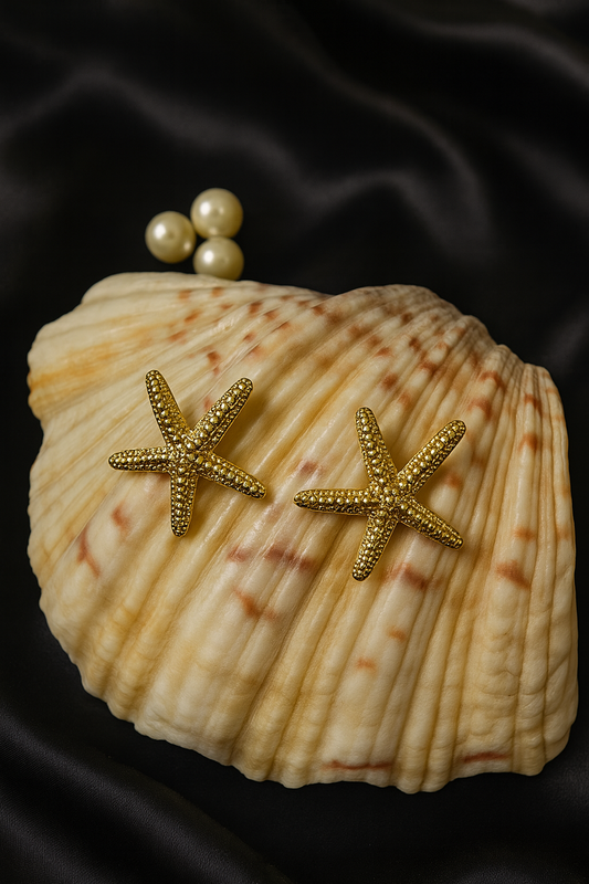 Gold Starfish Stud Earrings – Ocean Inspired Jewelry