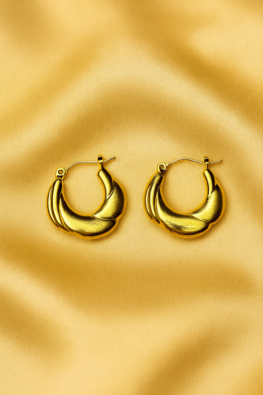Gold Plated Twisted Hoop Earrings