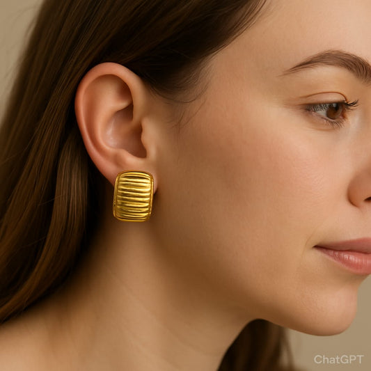 Gold Chunky Stud Earrings