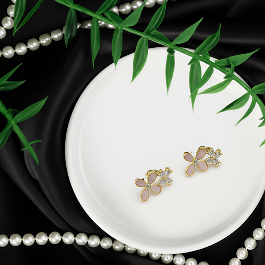 Dual Floral Stud Earrings